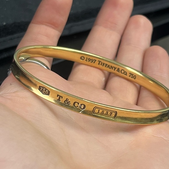 Tiffany & Co. 1837 18K Yellow Gold Bangle Bracelet - Picture 2 of 6